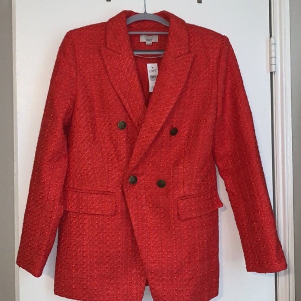 Ann Taylor LOFT Tweed double Breasted Blazer
